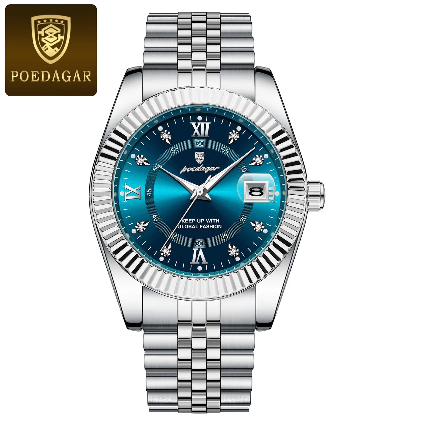 Men's Stainless Steel Quartz Watch – Luminous, 3Bar