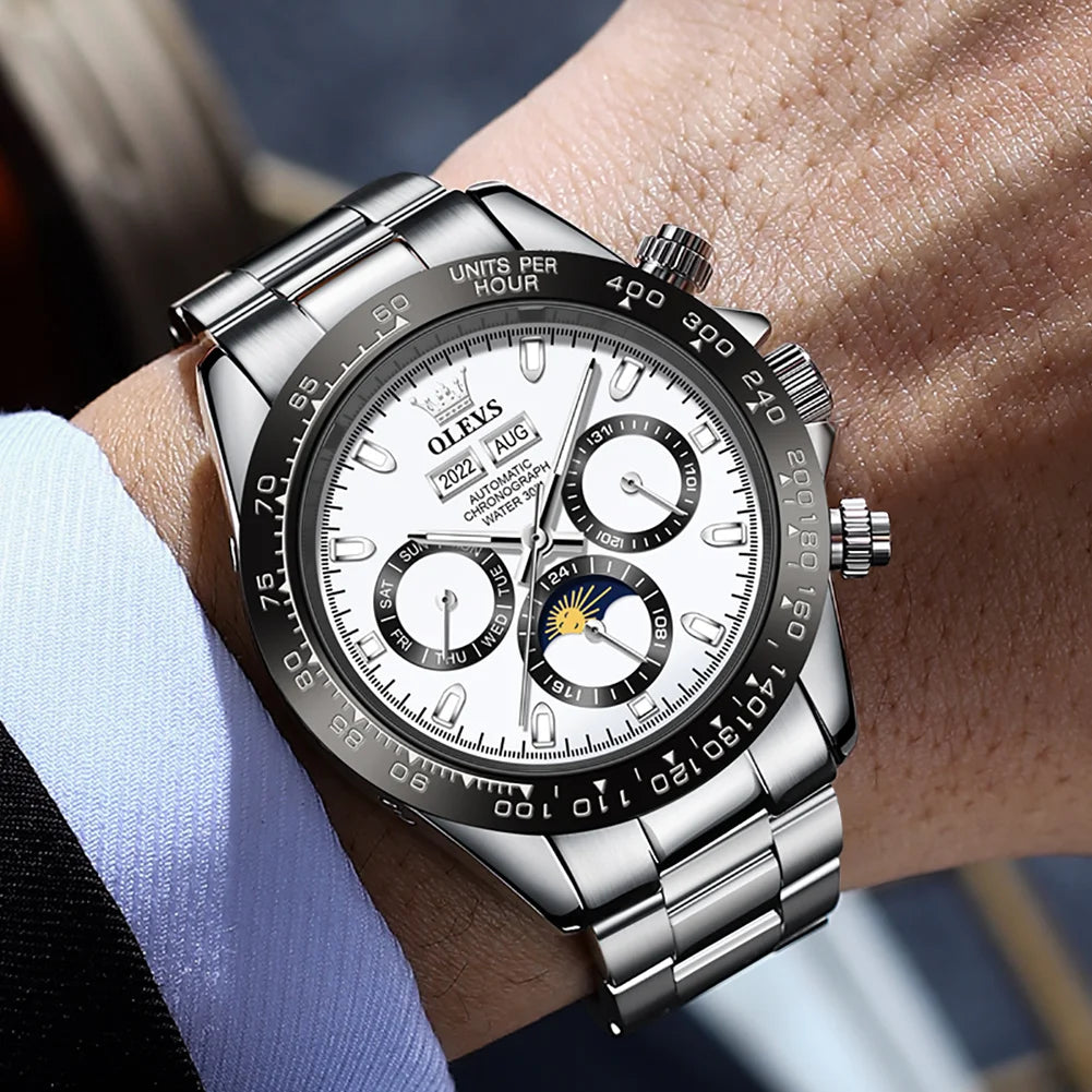 Men's Automatic Mechanical Watch Chronograph Luminous
