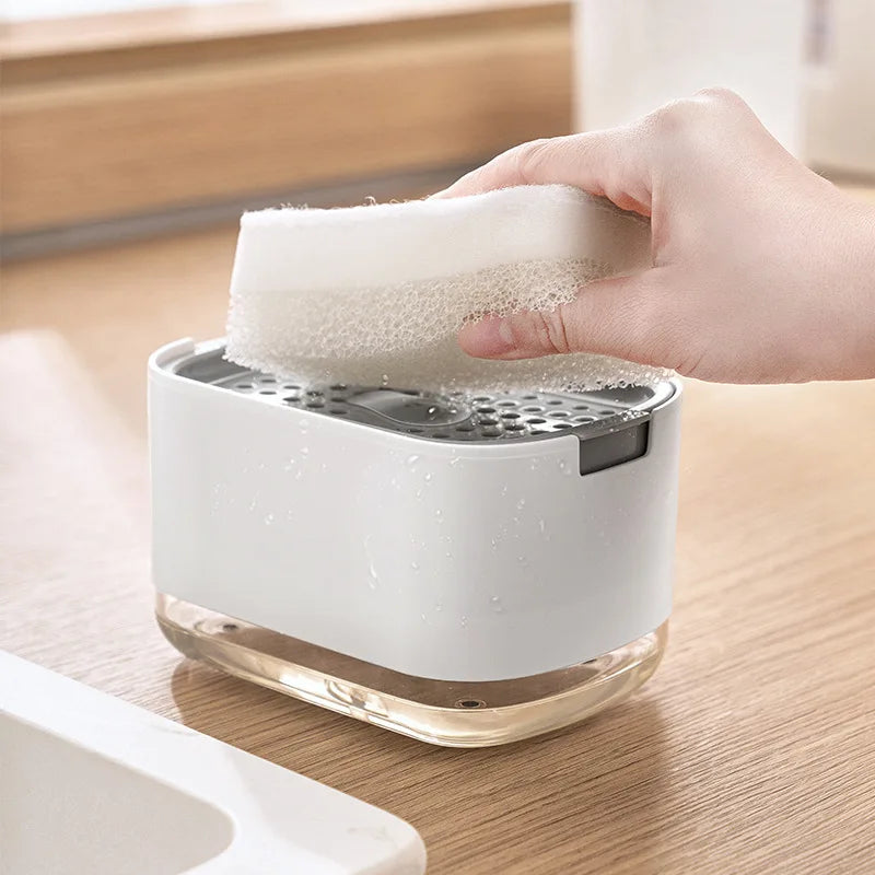 Press-Down Soap Dispenser With Sponge Holder 300 ml