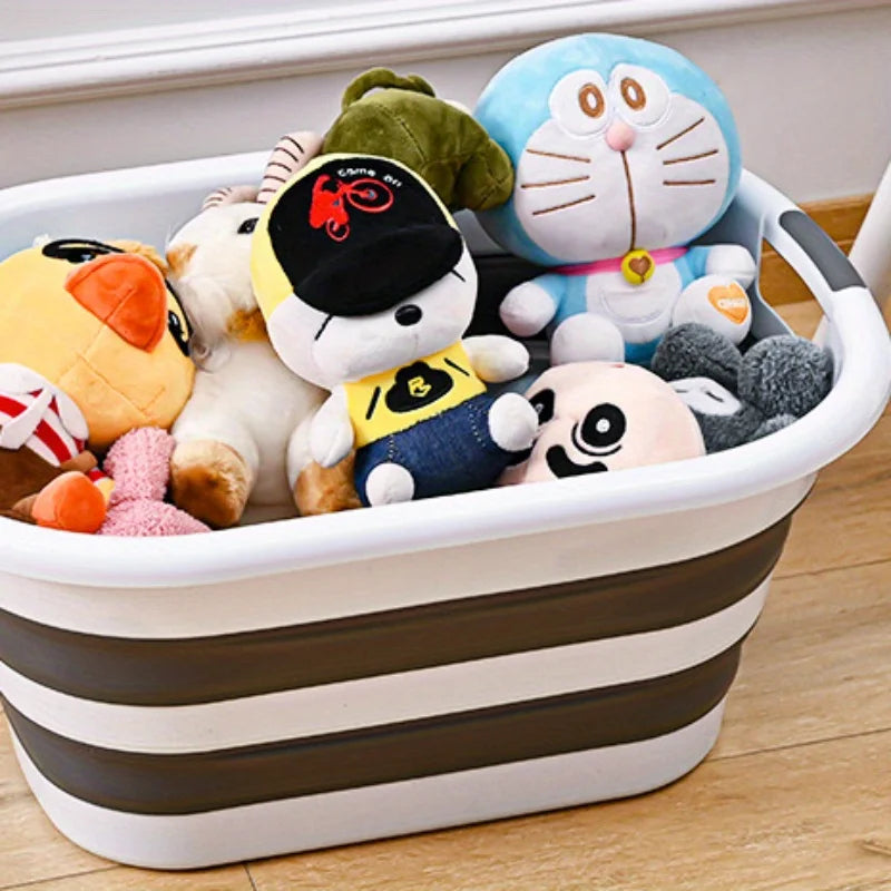 Foldable Plastic Laundry Basket – Multi-Purpose Storage Tub