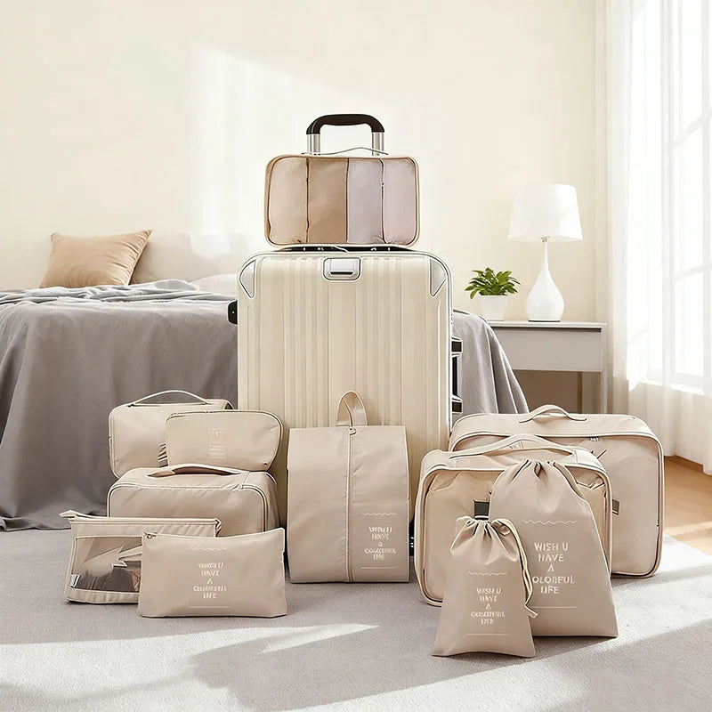Travel Packing Cubes Set Luggage Organizers Foldable Bags
