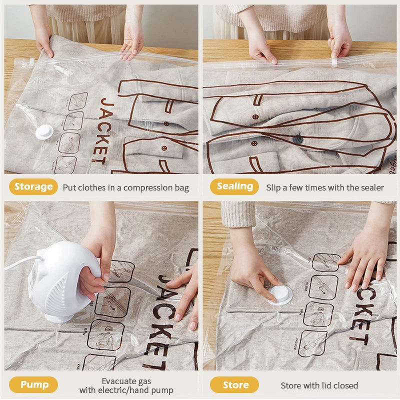 Hanging Vacuum Storage Bags for Clothes – Space-Saving Closet