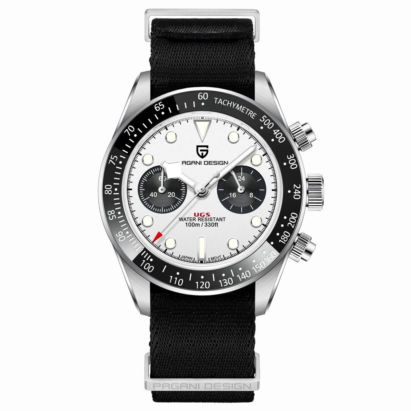 Men’s Panda Dial Quartz Chronograph Watch Sapphire