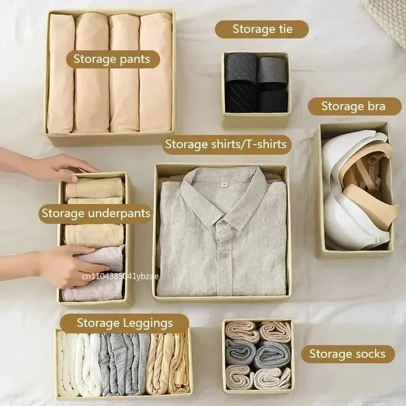 Fabric Drawer Organizer Boxes for Underwear and Socks