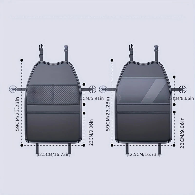 Car Seat Back Protector With Storage Pockets & Tablet Holder