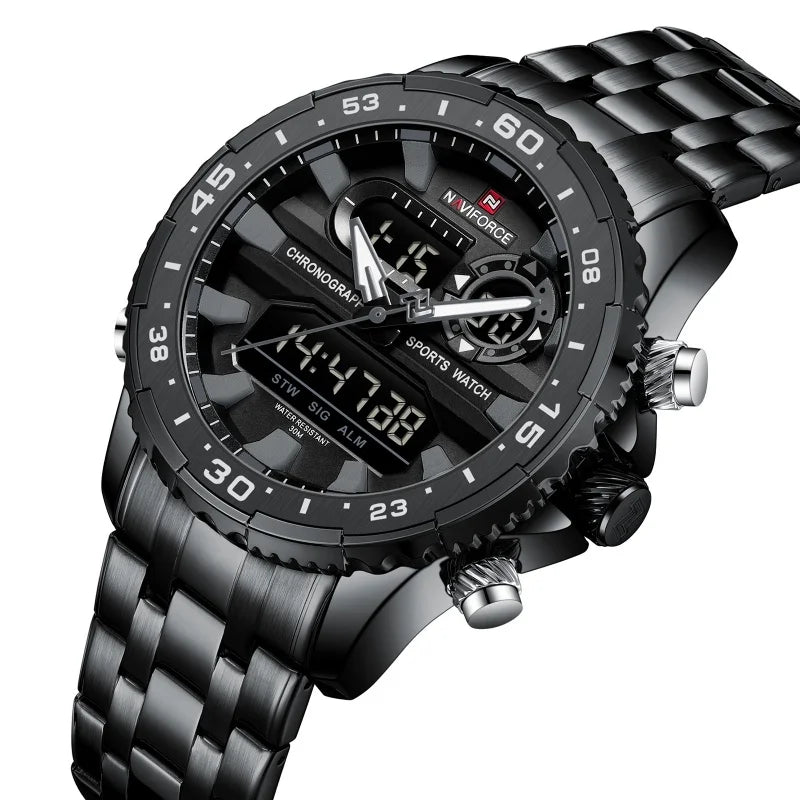 Men’s Analog-Digital Sports Watch Stainless Steel