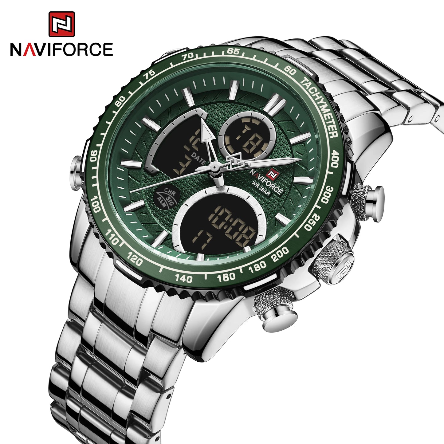 Men’s Analog-Digital Chronograph Watch Stainless Steel