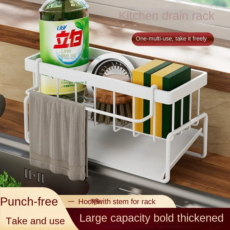 Stainless Steel Sink Caddy Rack for Sponges and Cloths