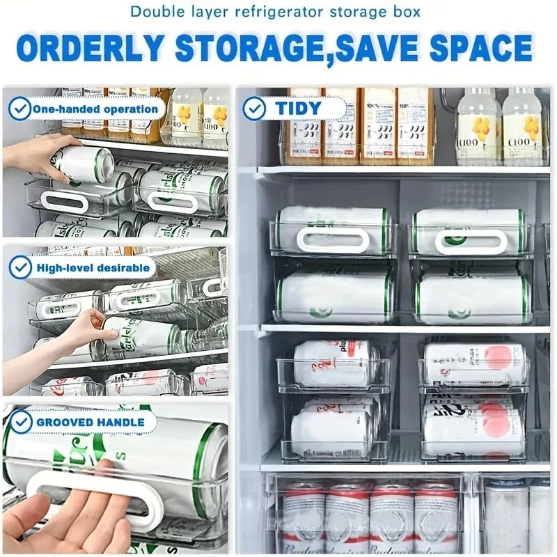Stackable Soda Can Dispenser for Fridge Storage