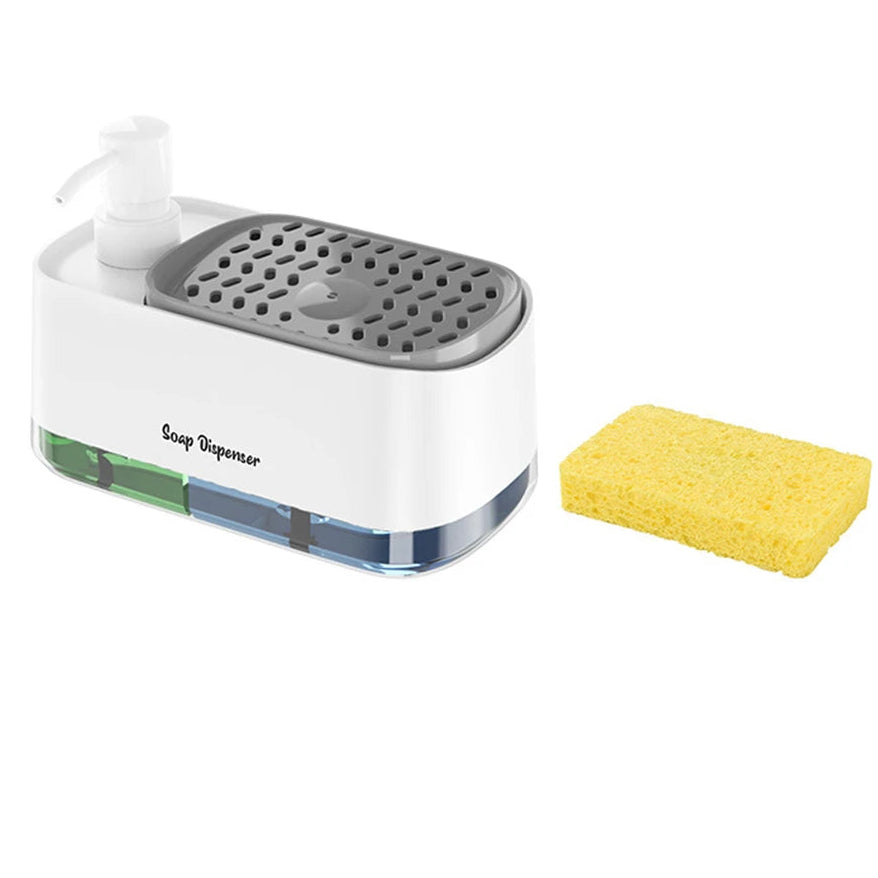 3-in-1 Kitchen Soap Dispenser with Sponge Holder