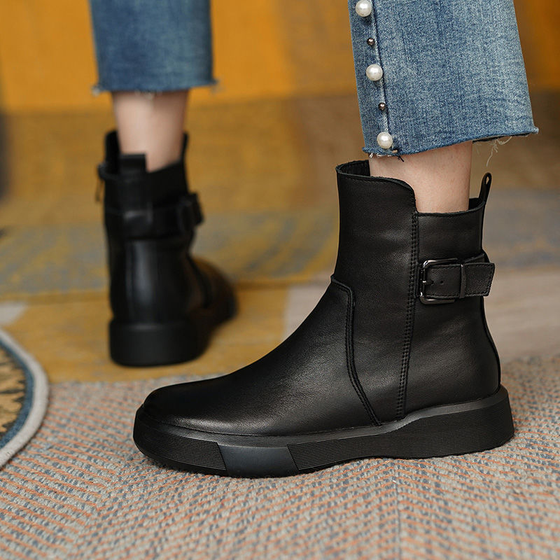 Vintage Zipper Ankle Boots