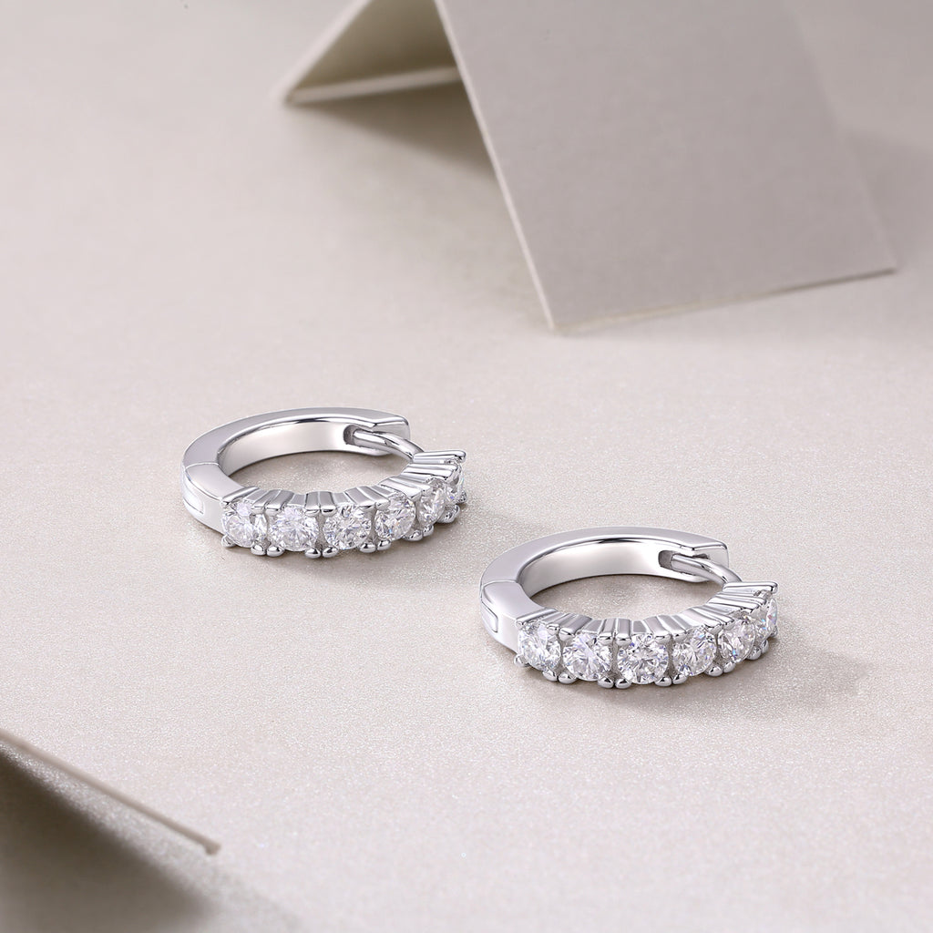 S925 Moissanite Silver Stud Earrings