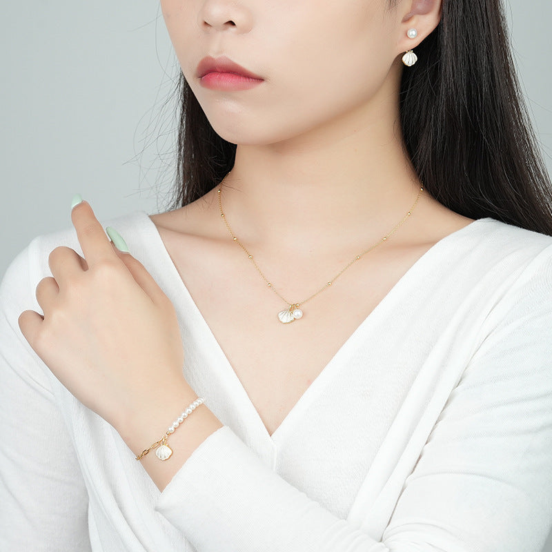 Epoxy Shell Sterling Silver Necklace