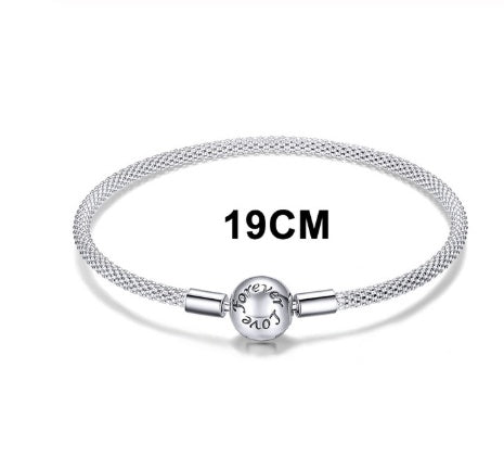 S925 Silver Smooth Cufflinks Bracelet