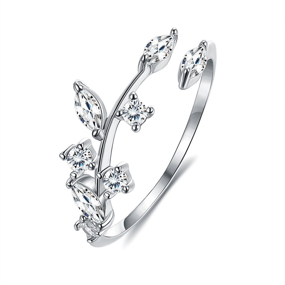 Leaves S925 Silver Ring Jewelry
