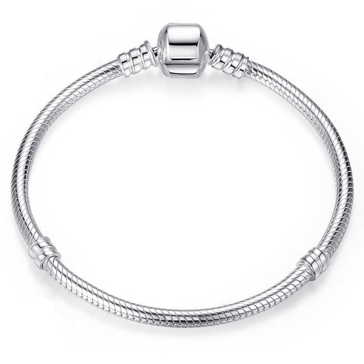 S925 Silver Smooth Cufflinks Bracelet