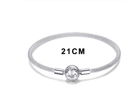 S925 Silver Smooth Cufflinks Bracelet