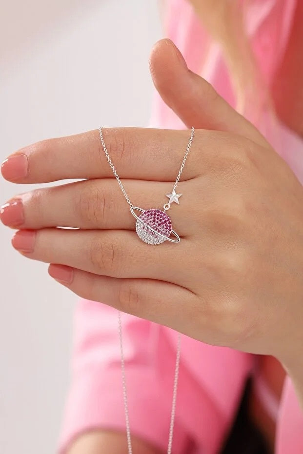Planet Necklace Sterling Silver