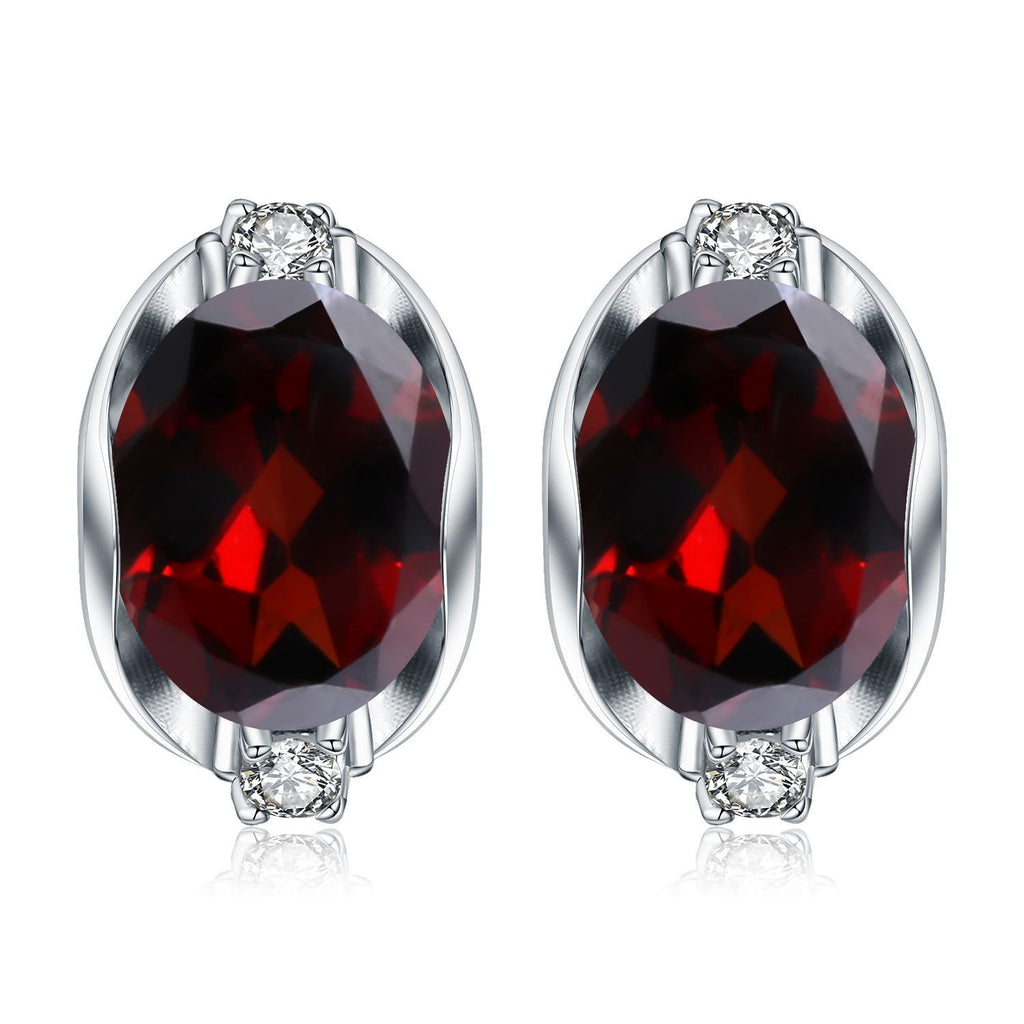 S925 Silver Natural Garnet Earrings