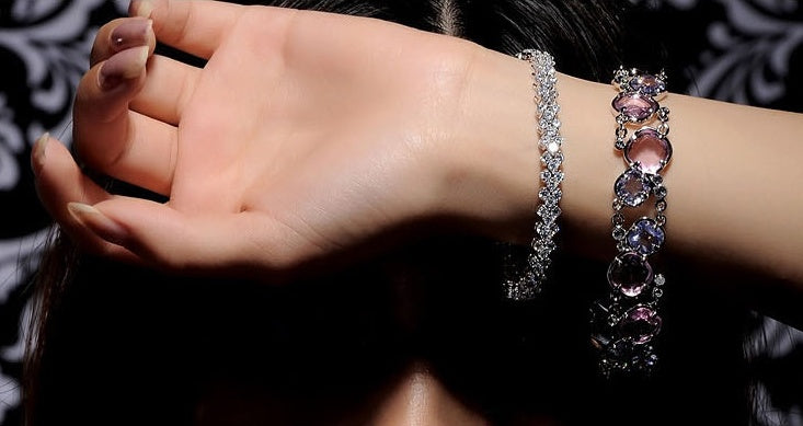 S925 Sterling Silver Diamante Bracelet
