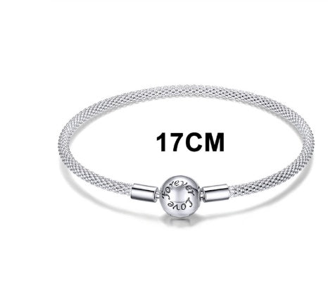 S925 Silver Smooth Cufflinks Bracelet