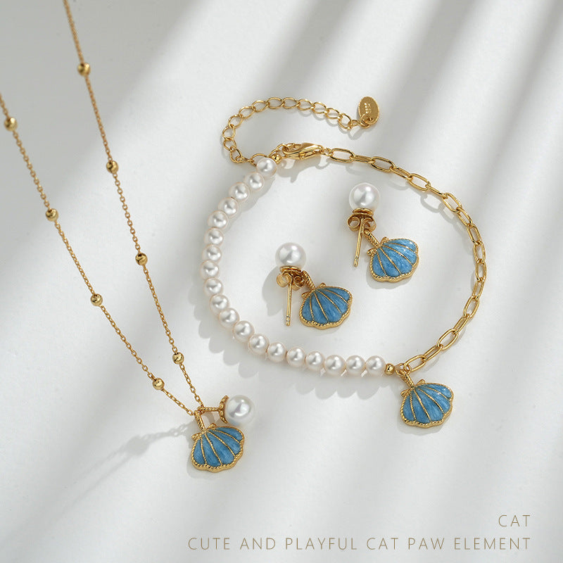 Epoxy Shell Sterling Silver Necklace