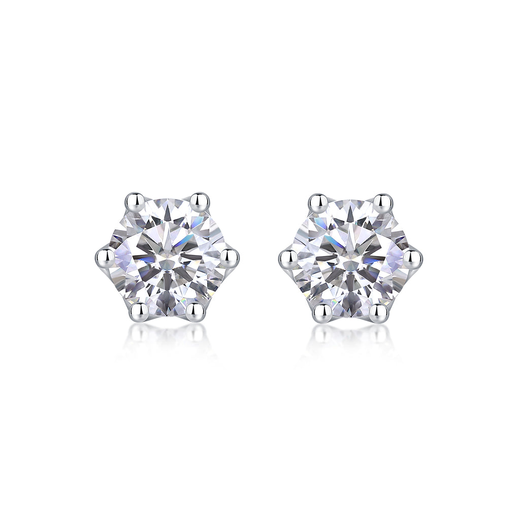 S925 Platinum Prosperity Moissanite Earrings