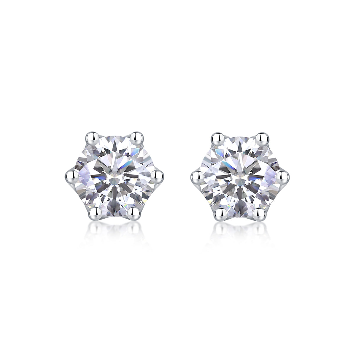 S925 Platinum Prosperity Moissanite Earrings