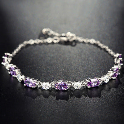 925 Silver Amethyst Bracelet Jewelry