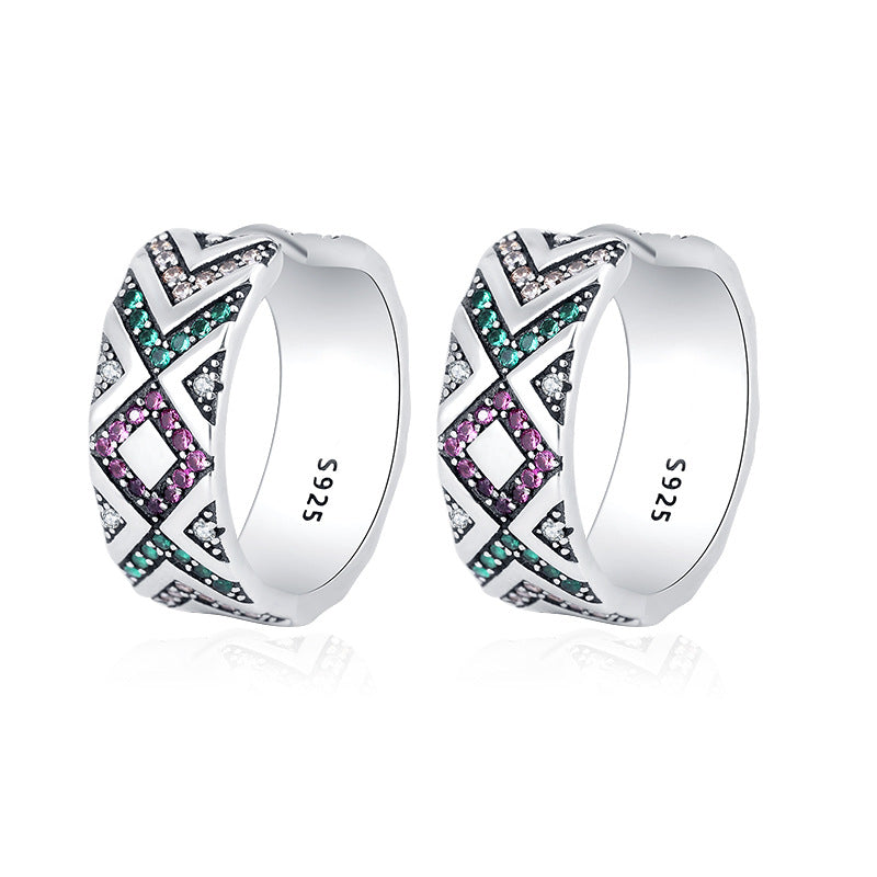 S925 Sterling Silver Tribal Earrings