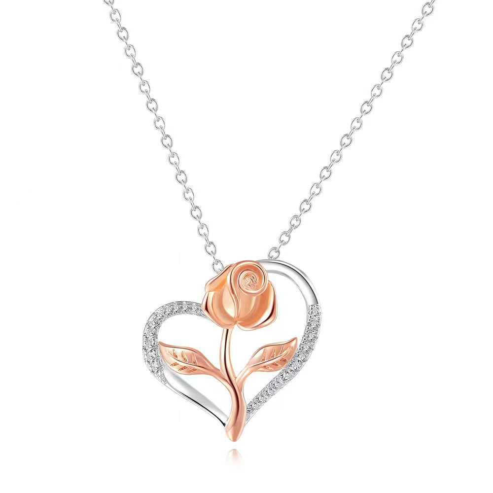 Heart-Shaped Silver Necklace