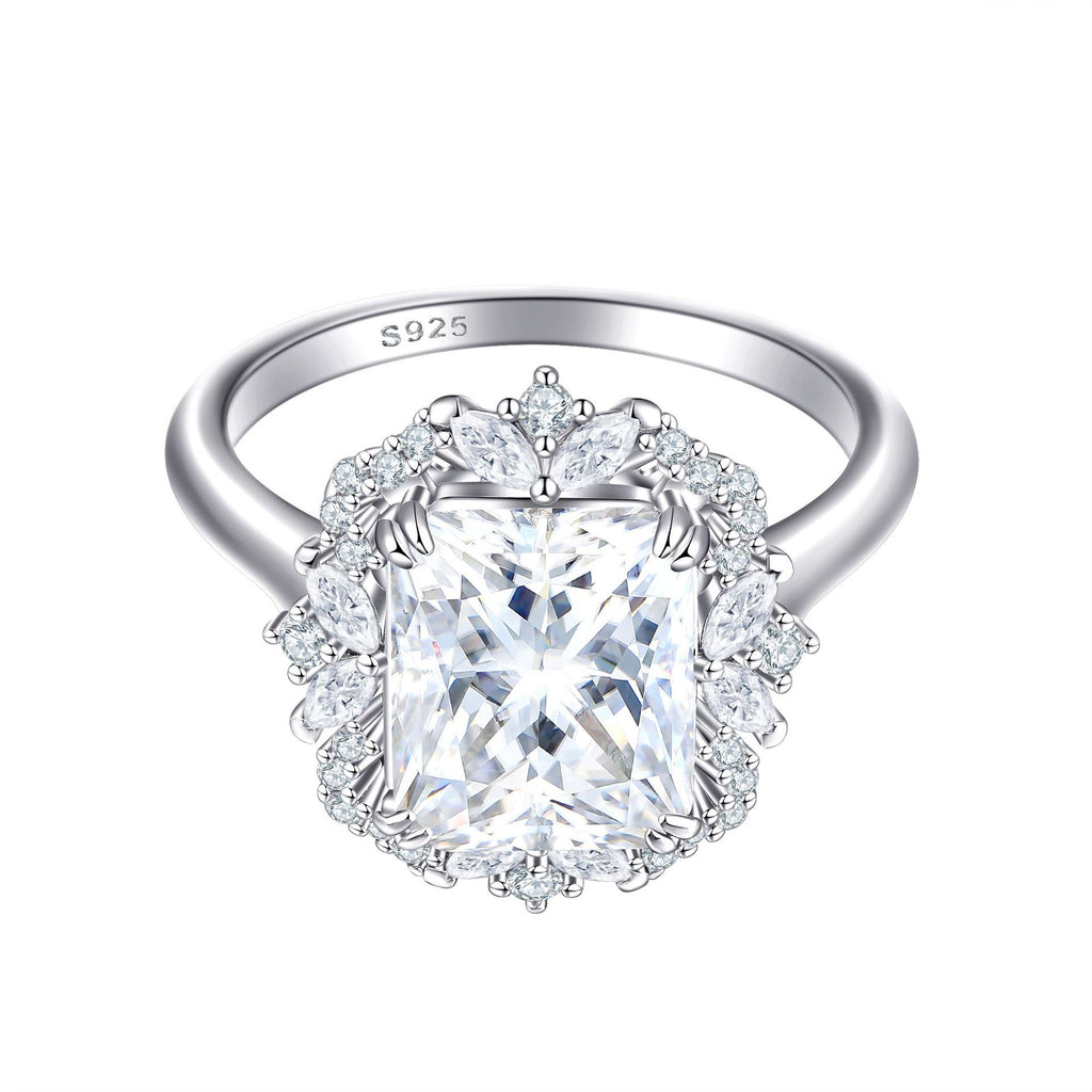 S925 Silver Square Zircon Ring