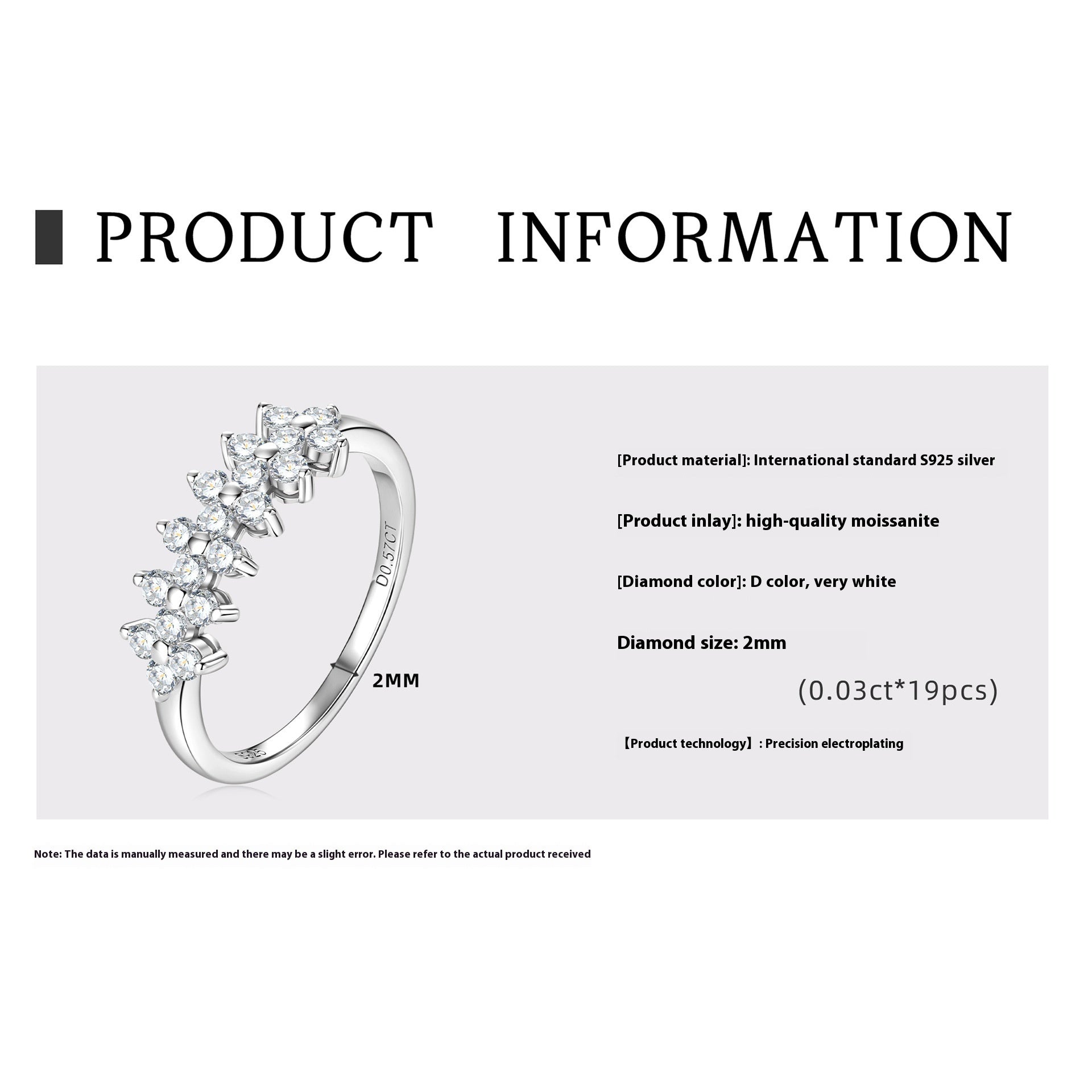 S925 Moissanite Silver Ring