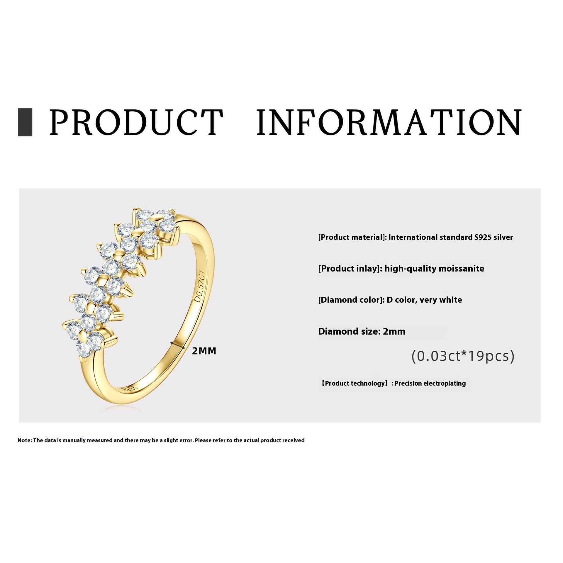 S925 Moissanite Silver Ring