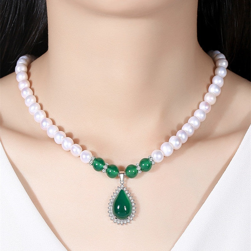 Shell Pearl Silver Necklace