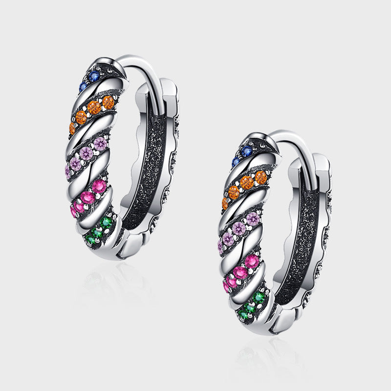 S925 Sterling Silver Multicolor Earrings