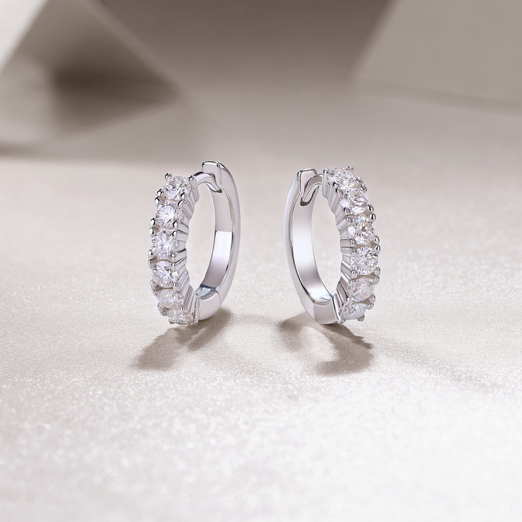 S925 Moissanite Silver Stud Earrings