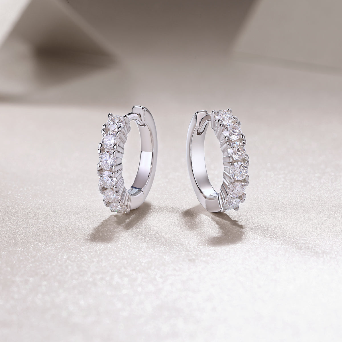 S925 Moissanite Silver Stud Earrings
