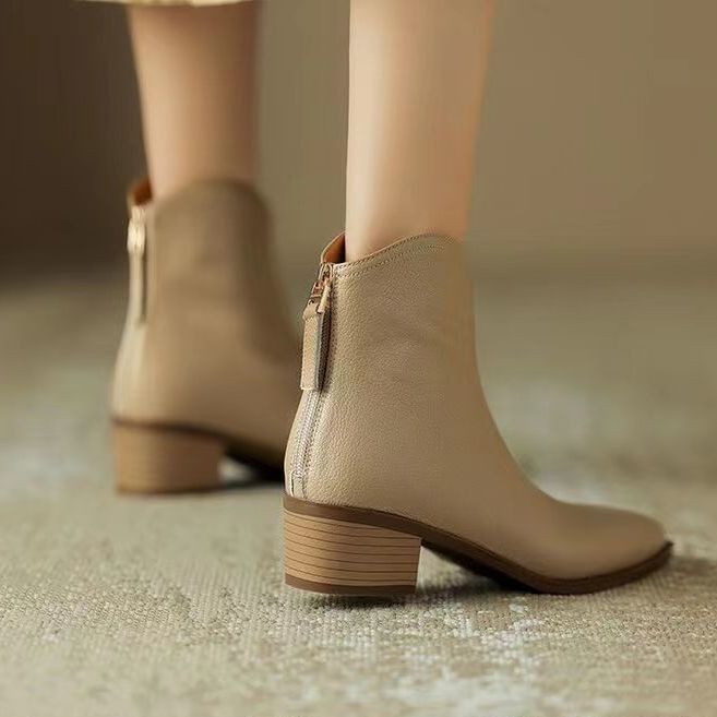French Short Brown Boots
