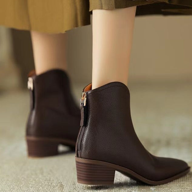 French Short Brown Boots