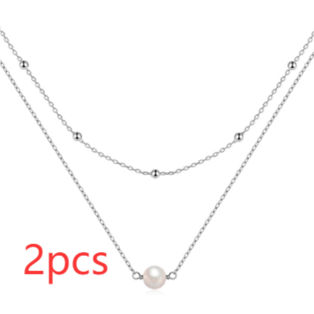Double Layer Sterling Silver Necklace