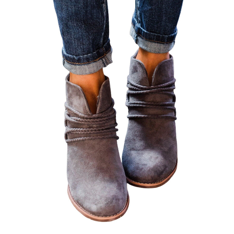 Chunky V Cutout Boots