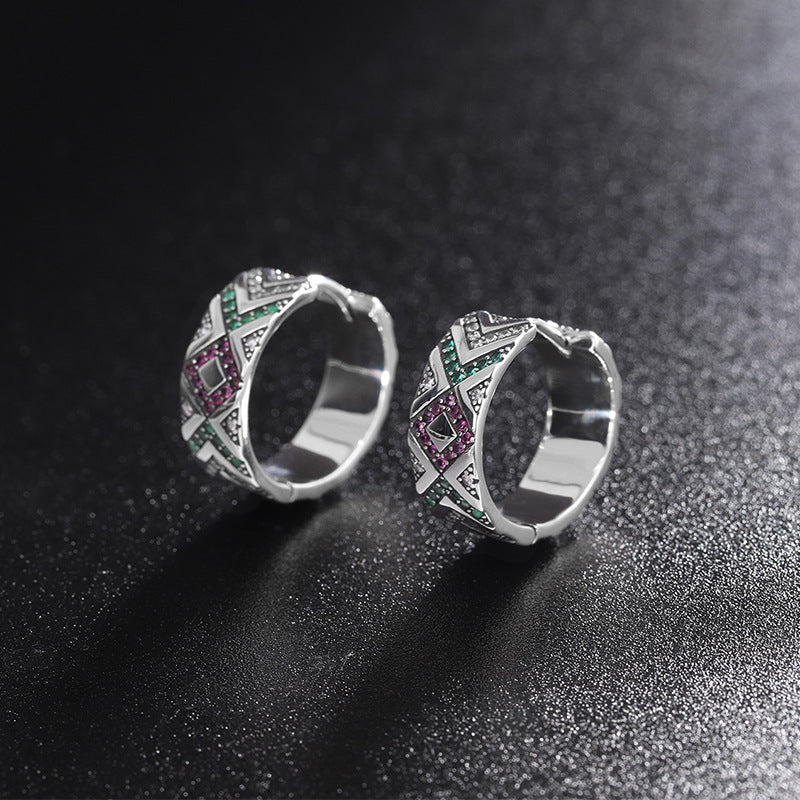 S925 Sterling Silver Tribal Earrings