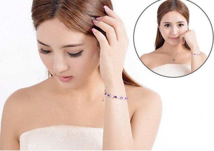 925 Silver Amethyst Bracelet Jewelry