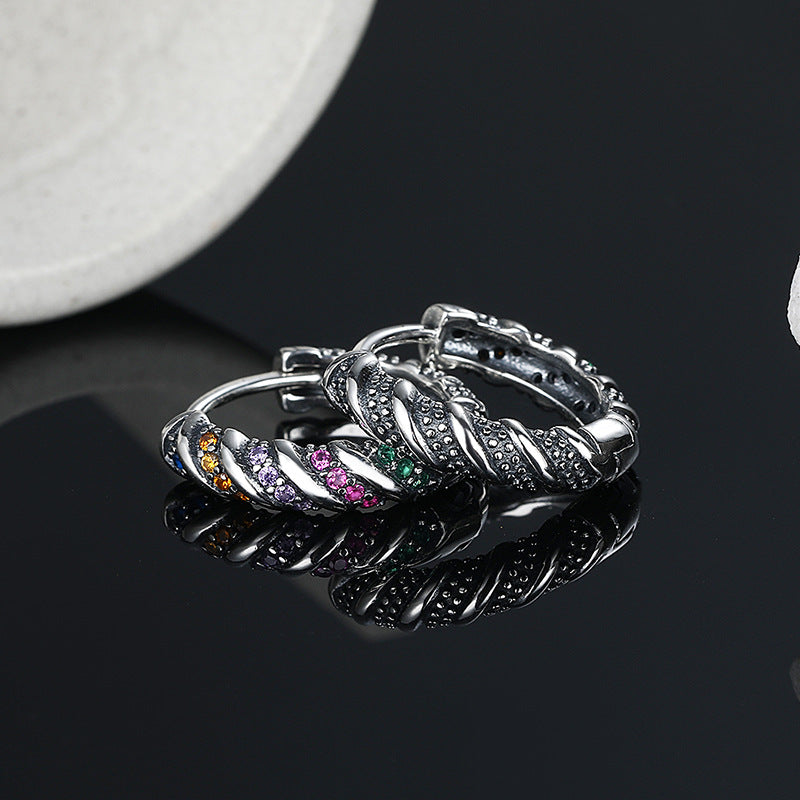 S925 Sterling Silver Multicolor Earrings