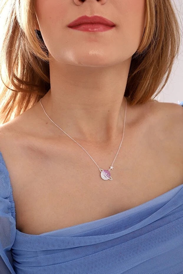 Planet Necklace Sterling Silver
