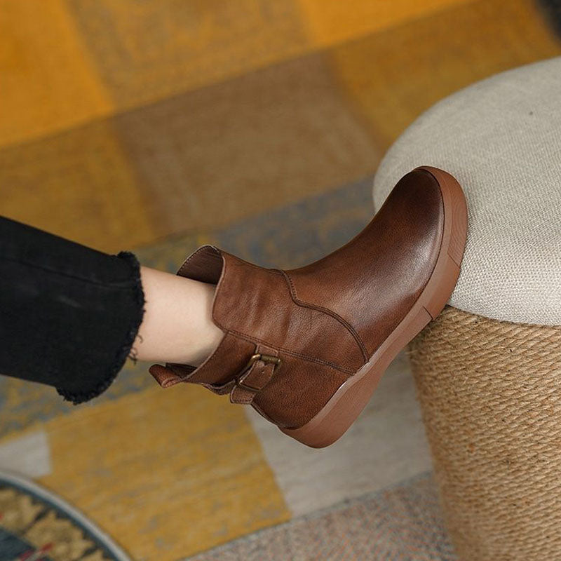 Vintage Zipper Ankle Boots