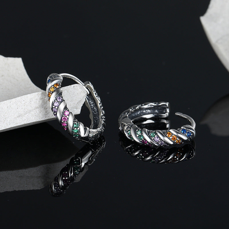 S925 Sterling Silver Multicolor Earrings