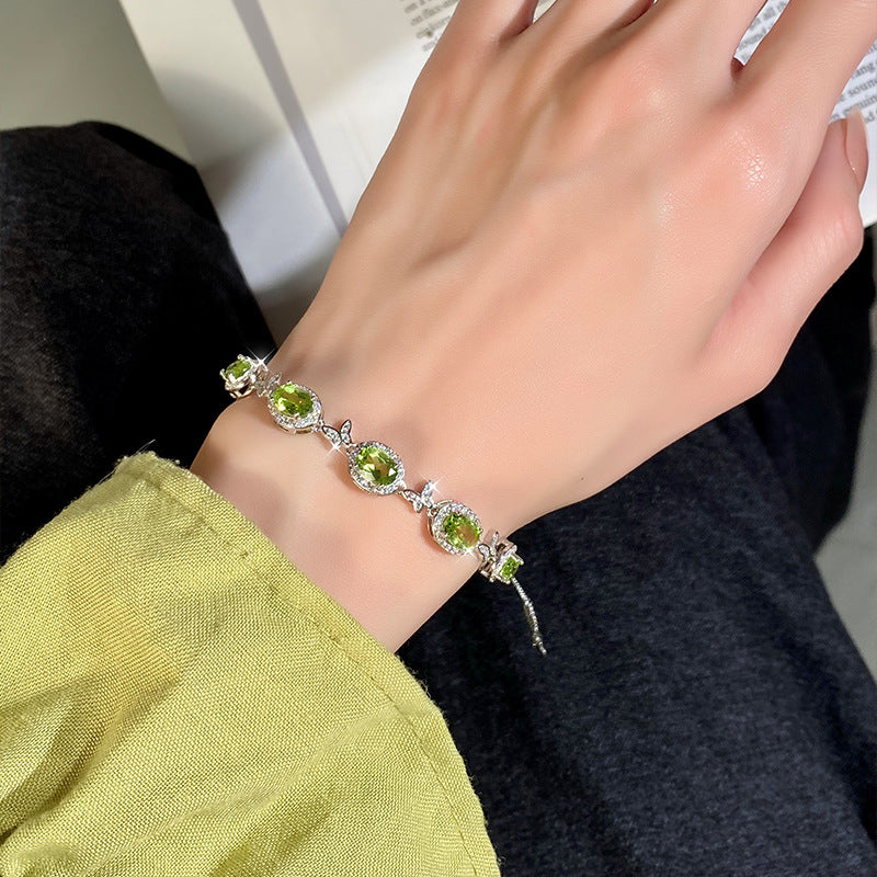 S925 Sterling Silver Crystal Butterfly Bracelet