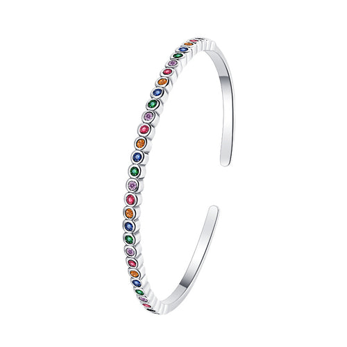 925 Sterling Silver Vintage Rainbow Bracelet